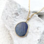 Lapis Lazuli Pebble Necklace 18k Gold Plated Christmas Gift Present, thumbnail 1 of 4