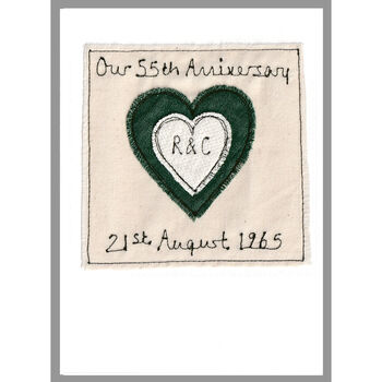 Personalised Emerald 55th Wedding Anniversary Card, 9 of 12