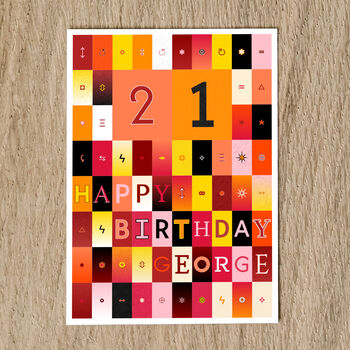 Personalised 21st Birthday Card Age And Name 2004, 6 of 10