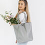 Dove Grey Soft Leather Tie Top Tote, thumbnail 3 of 10