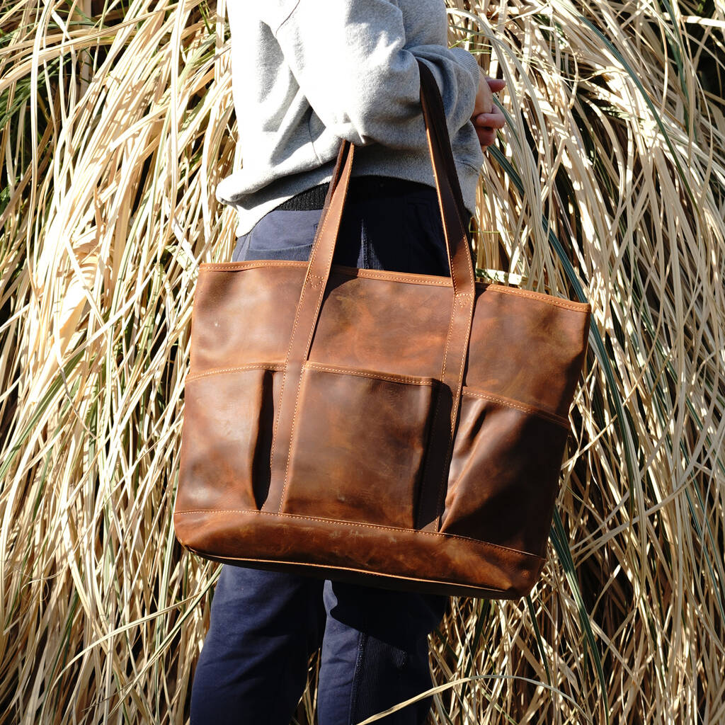 Genuine Leather Tote Shopper Bag By EAZO | notonthehighstreet.com