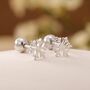 Sterling Silver Snowflake Screw Back Earrings, thumbnail 1 of 12
