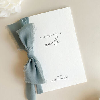 Luxury 'Letter To My Uncle On My Wedding Day' Card, Elegant Calligraphy Design, 4 of 11