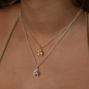 Elephant Necklace, Sterling Silver Or Gold Plated, 2 of 12