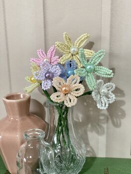 Beginner's Pastel Mini Vase Of Flowers Craft Kit, 3 of 4