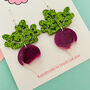 Turnip Glitter Earrings, thumbnail 2 of 3