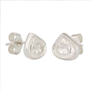 Teardrop Recycled Silver Handmade Earrings, 4 of 10