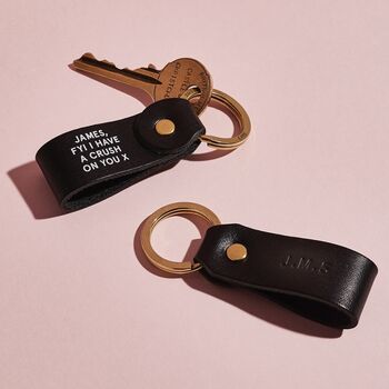 Personalised 'Any Message' Leather Keyring, 5 of 6