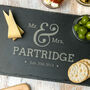 Personalised Mr And Mrs Slate Serving Board, thumbnail 1 of 4