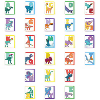 A To Z Letter Alphabet Dinosaurs Cards Plus Badge, 5 of 9