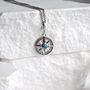 Compass With Zircon And Turquoise Pendant, thumbnail 1 of 7