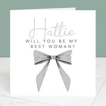 Will You Be My Maid Of Honour Personalised Bow Card, 4 of 5