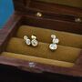 Sterling Silver Extra Tiny Cz Trio Screw Back Earrings, thumbnail 5 of 12