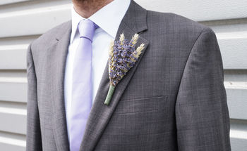 Five Lavender And Wheat Buttonholes, 2 of 4