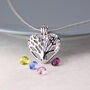 Sterling Silver Family Birthstone Heart Locket Necklace, thumbnail 2 of 11