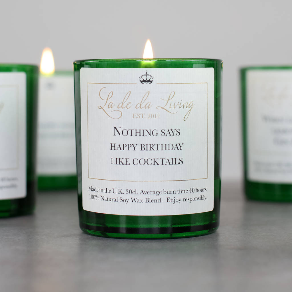 Luxury Birthday Champagne Candle By La De Da! Living