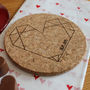 Personalised Cork Coaster, Origami Heart, thumbnail 2 of 3
