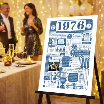 1976 Personalised 50th Birthday Print With Photo, 2 of 8