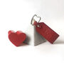 Love Embossed Leather Keyring, thumbnail 3 of 4