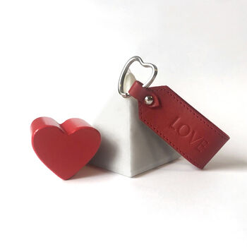 Love Embossed Leather Keyring, 3 of 4