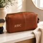 Personalised Leather Effect Men's Wash Bag, thumbnail 1 of 5
