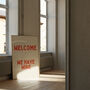 Welcome We Have Wine Wall Print | Red And Cream | Art Print, thumbnail 2 of 4