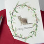 Cat And Wreath Christmas Card, thumbnail 5 of 5