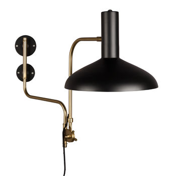Black And Brass Wall Light, 2 of 2