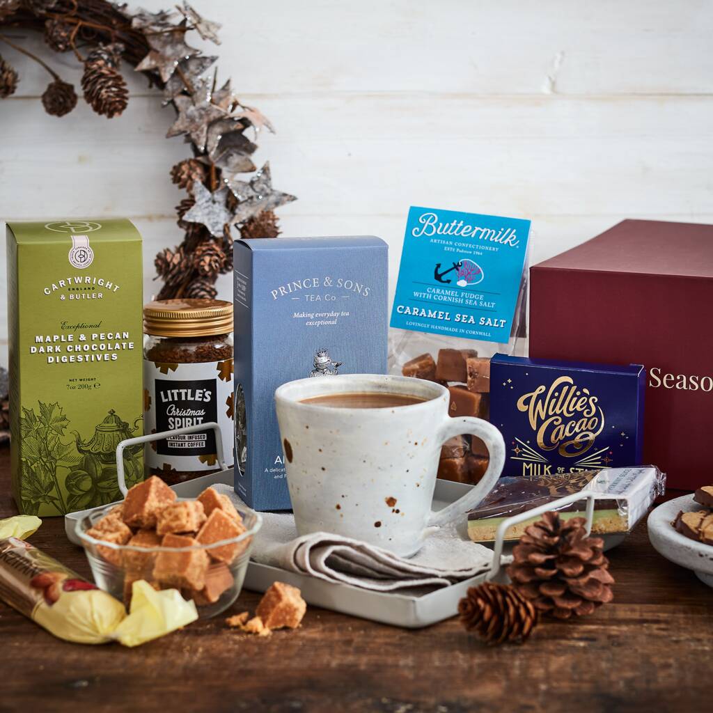 Tea And Coffee Treats For Two Christmas Gift Box By The Handmade