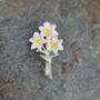 Narcissus White Daffodil Bouquet Flower Brooch, thumbnail 2 of 4