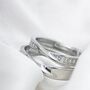 Adjustable Couple Promise Twist Zircon Ring Set, thumbnail 2 of 5