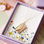 Hand Drawn Wildflower Envelope Pendant Necklace, thumbnail 1 of 8