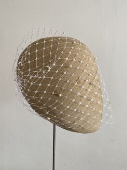 White Pearl Bridal Veil 'Chloe', 5 of 9