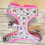 Pink Flower And Bee Dog Harness, thumbnail 3 of 10