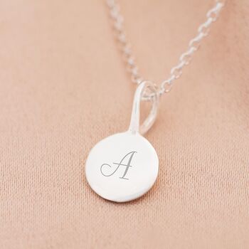 Micro Sterling Silver Sia Disc Personalised Necklace, 7 of 9