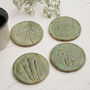 Green Meadow Wild Flower Ceramic Coasters, thumbnail 7 of 8