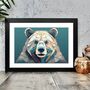 Geometric Grizzly Bear Portrait Illustration Art Print, thumbnail 2 of 2