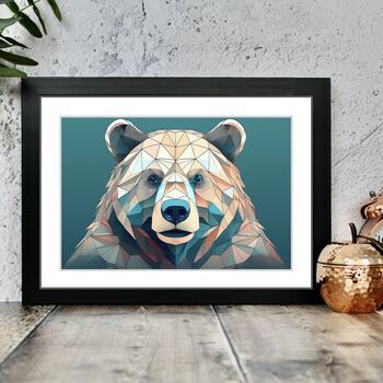 Geometric Grizzly Bear Portrait Illustration Art Print, 2 of 2