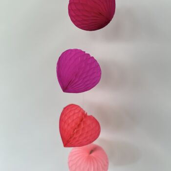 Honeycomb Heart Paper Decoration Set Of Five, 5 of 5