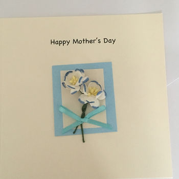 Mothers Day Card With Blue Blossom Flowers, 3 of 3