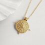 Gold Plated Coin Charm Necklace, Sun Charm Necklace, thumbnail 1 of 5