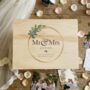 Personalised Wooden Wedding Foliage Wreath Keepsake Memory Box, thumbnail 2 of 10