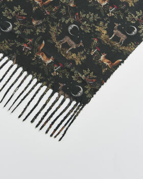 Into The Woods Green Tassel Scarf, 4 of 5