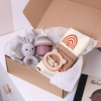 Taupe Rainbow Baby Gift Set, 3 of 8