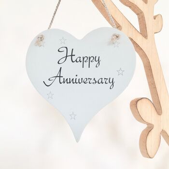 Happy Anniversary Wooden Heart Sign, 2 of 2