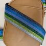 Glitter Stripe Bag Strap In Blue And Green, thumbnail 2 of 2