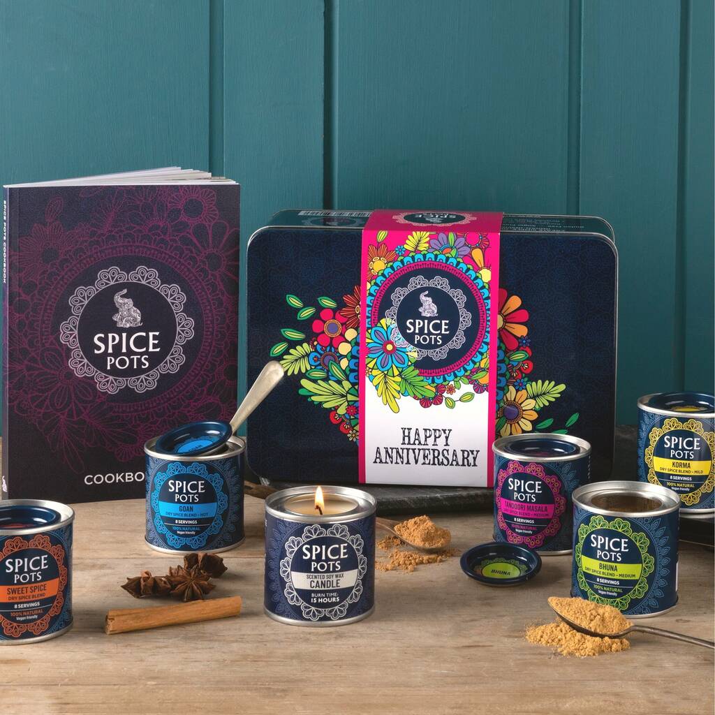 10th Wedding Anniversary Gift Tin For Curry Lovers, 1 of 12