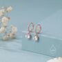 Double Prong Sparkly Cz Huggie Hoop In Sterling Silver, thumbnail 2 of 11