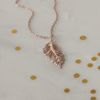 Feather Sterling Silver Gold Or Rose Gold Necklace, 5 of 12