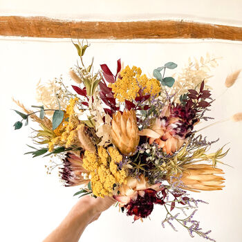 Protea Achillea Dried And Preserved Flower Bouquet, 6 of 6